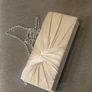 Gold, shimmery evening clutch